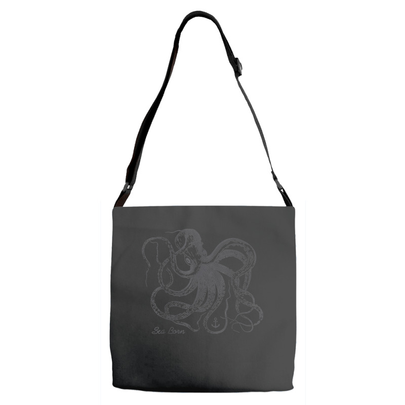 Vintage Black Octopus Marine Biologist Ocean Sea Life 5 Adjustable Strap Totes | Artistshot