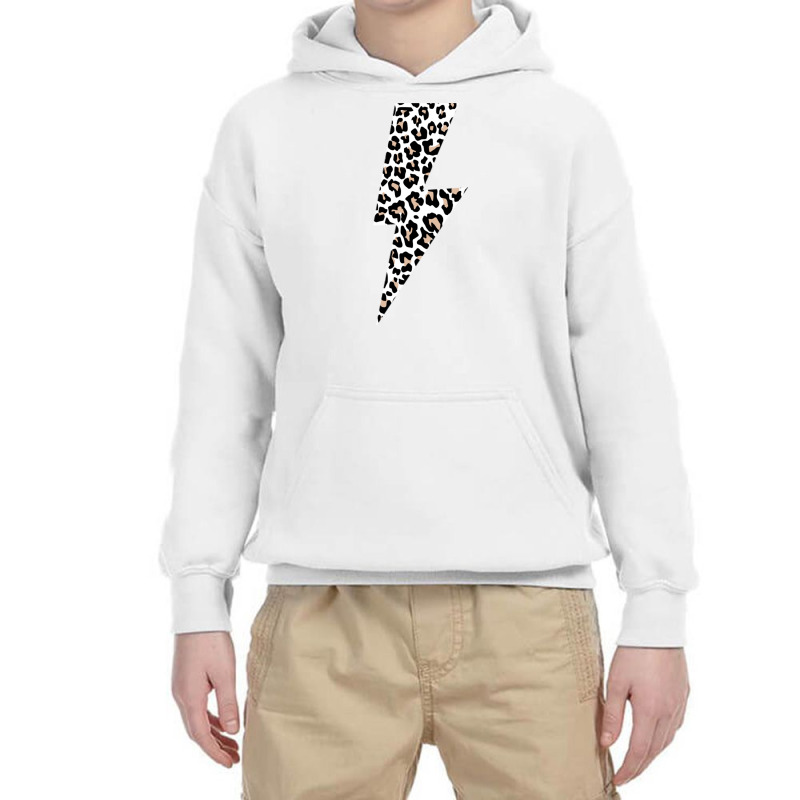 Leopard Lightning Bolt Cheetah Animal Print Sweatshirt Youth Hoodie by cm-arts | Artistshot