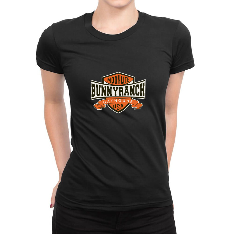 Moonlite Bunnyranch Cathouse Usa Ladies Fitted T-Shirt by CindyBriner | Artistshot