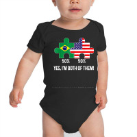 Half Brazilian Half American Flag Combined Map Brasileiro T Shirt Baby Bodysuit | Artistshot