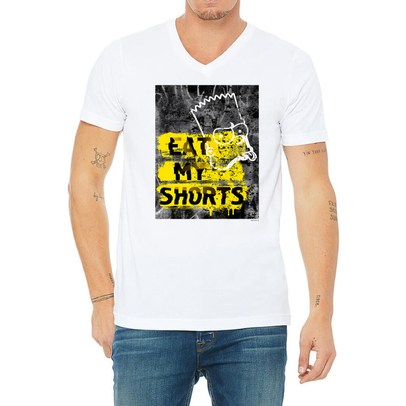 The Simpsons Bart Simpson Eat My Shorts Graffiti Premium T Shirt V-Neck Tee by cm-arts | Artistshot