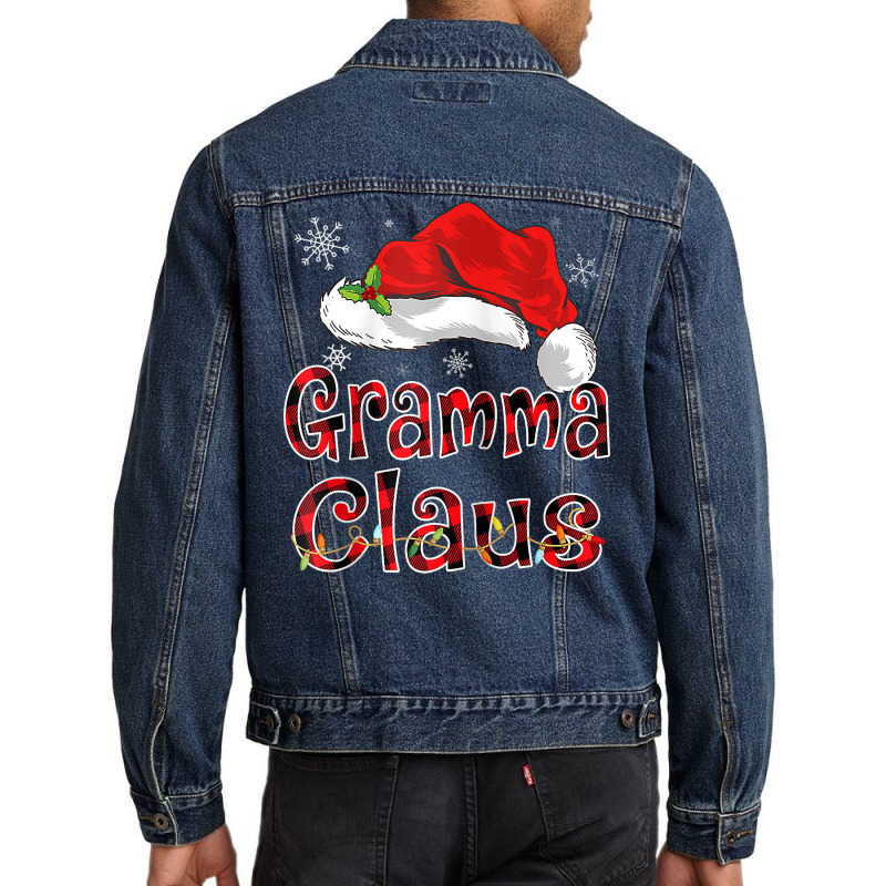 Gramma Claus Christmas Hat Red Plaid Family Group Matching Raglan Base Men Denim Jacket by naeqozhuhaso | Artistshot