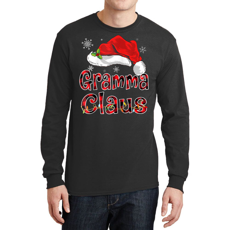 Gramma Claus Christmas Hat Red Plaid Family Group Matching Raglan Base Long Sleeve Shirts by naeqozhuhaso | Artistshot