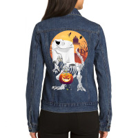 Halloween Shirts For Boys Men Dinosaur Halloween Ghost Ladies Denim Jacket | Artistshot