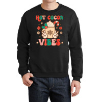 Groovy Hot Cocoa Vibes Hippie Xmas Merry Christmas Pajamas T Shirt Crewneck Sweatshirt | Artistshot