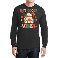 Groovy Hot Cocoa Vibes Hippie Xmas Merry Christmas Pajamas T Shirt Long Sleeve Shirts | Artistshot