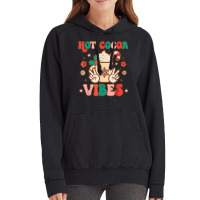 Groovy Hot Cocoa Vibes Hippie Xmas Merry Christmas Pajamas T Shirt Vintage Hoodie | Artistshot