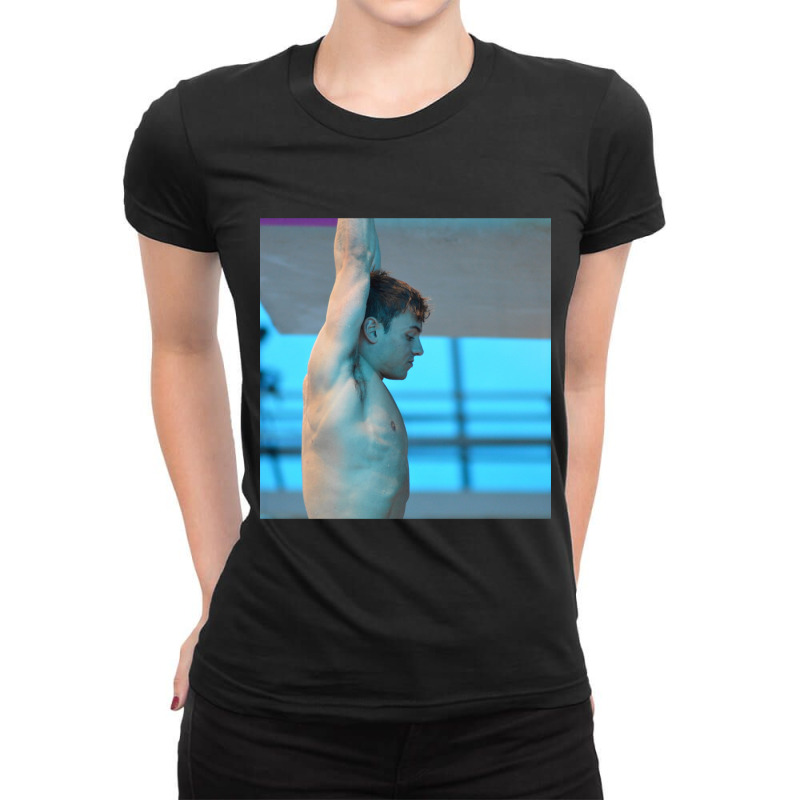 Tom Daley 2016 Diving Chiffon Top Ladies Fitted T-Shirt by CHRISTOPHEBARRERAS | Artistshot