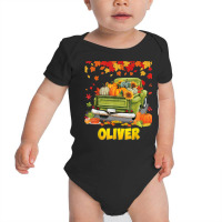 Thankful Oliver Thanksgiving Pumpkin Truck Fall Tree Blessed T Shirt Baby Bodysuit | Artistshot