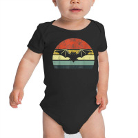 Vintage Retro Bat Halloween Shirt Vampire Costume Funny Baby Bodysuit | Artistshot