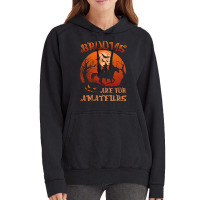 Brooms Are For Amateurs Witch Riding Horse Halloween Women Long Sleeve Vintage Hoodie | Artistshot