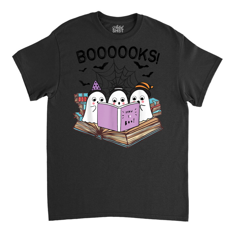 Cute Ghost Book Worm Nerd Boooks Halloween Party Costume T Shirt Copy Classic T-shirt | Artistshot