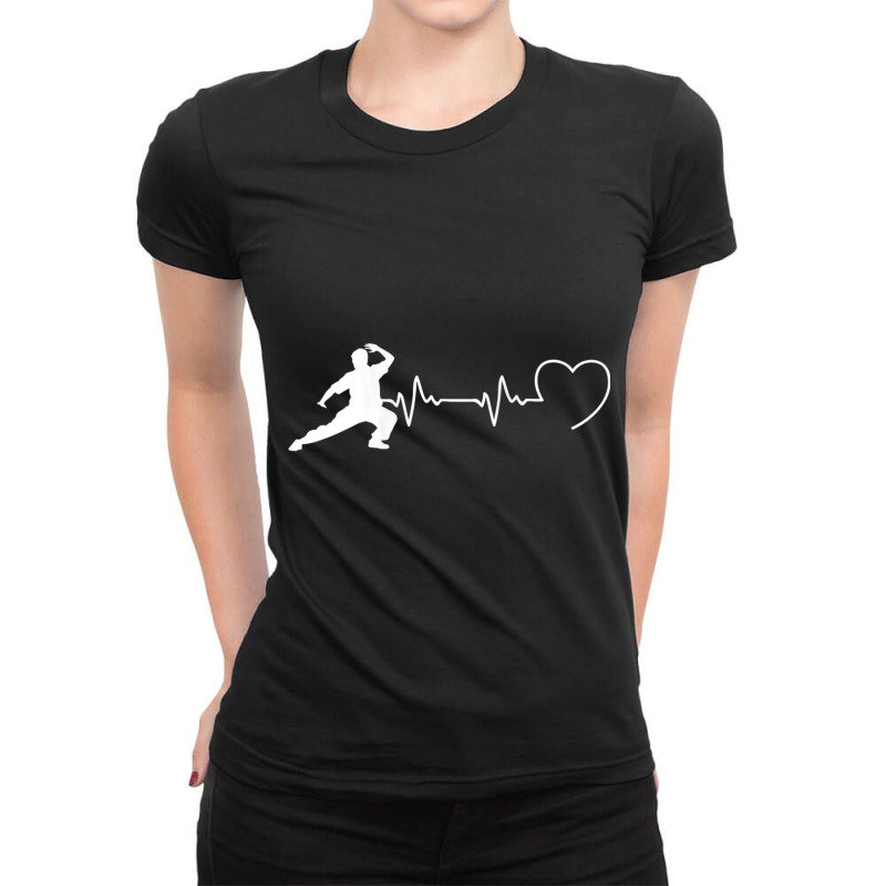 Womens Tai Chi Man Beat Heart Humour Qi Gong Meditation Tank Top Ladies Fitted T-Shirt by cm-arts | Artistshot