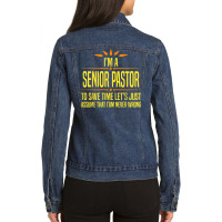 Im A Desk Senior Pastor T Shirt Ladies Denim Jacket | Artistshot