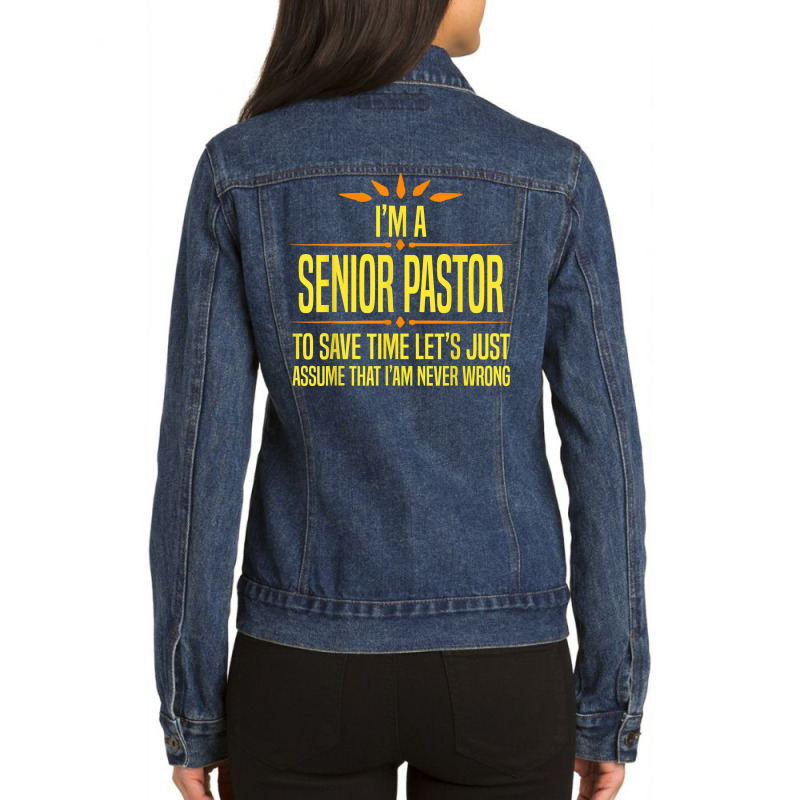 Im A Desk Senior Pastor T Shirt Ladies Denim Jacket by nealegmruland1 | Artistshot