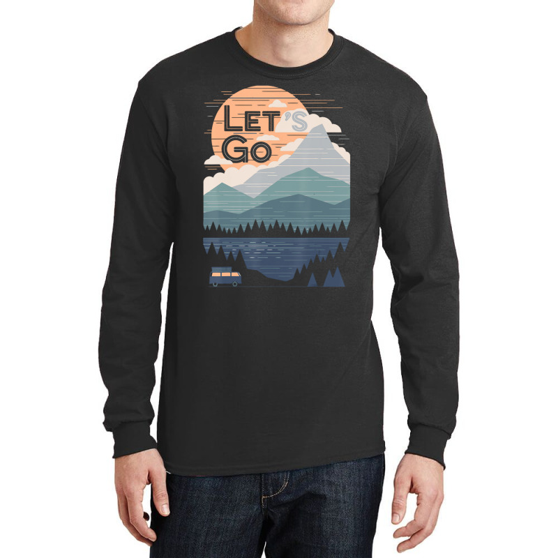 Let Go Let's Go Vacation Motivational Long Sleeve Shirts by Adcock Salmon | Artistshot