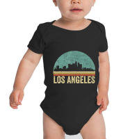 Retro Vintage Los Angeles La Skyline 70s 80s Souvenir Baby Bodysuit | Artistshot