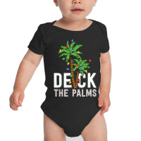 Deck The Palm Tree Lights Tropical Hawaii Family Christmas Baby Bodysuit | Artistshot