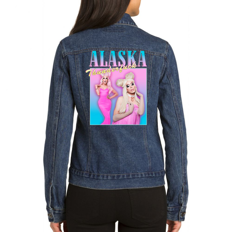 Alaska, Alaska Vintage, Alaska Art, Alaska Painting, The Alaska, Thund Ladies Denim Jacket by SHOPTYEUA | Artistshot