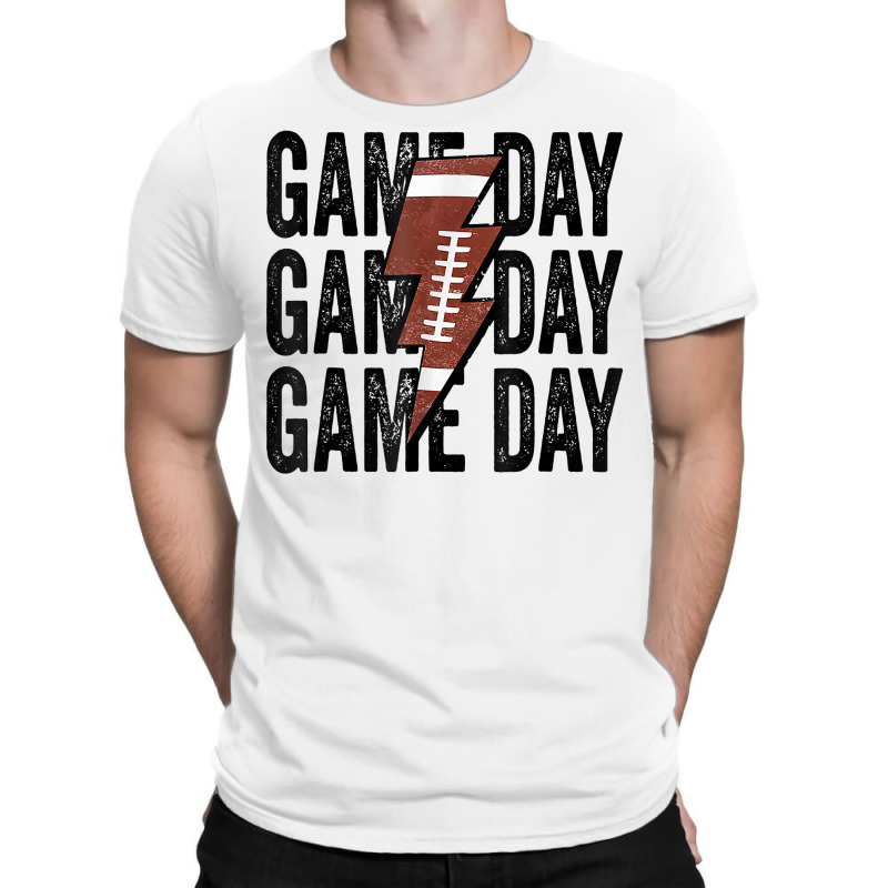 Vintage Game Day Football Lightning Bolt Funny Team Sport T Shirt T-Shirt by cm-arts | Artistshot