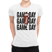 Vintage Game Day Football Lightning Bolt Funny Team Sport T Shirt Ladies Fitted T-shirt | Artistshot