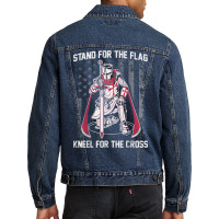 Stand For The Flag Kneel For The Cross Crusader Knights T Shirt Men Denim Jacket | Artistshot