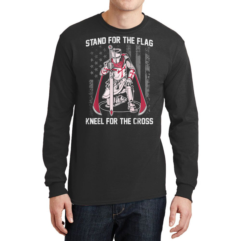 Stand For The Flag Kneel For The Cross Crusader Knights T Shirt Long Sleeve Shirts | Artistshot