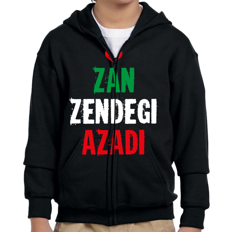 Free Iran  Zan Zendegi Azadi  Persian Heart Love Quote Sweatshirt Youth Zipper Hoodie | Artistshot