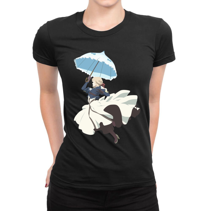 Violet Evergarden - Parasol - Minimalist Art Ladies Fitted T-Shirt by KIMARMSTEAD | Artistshot