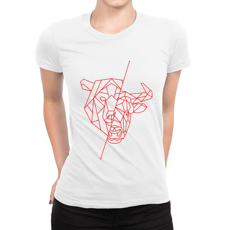 Stock Exchange Bear And Bull Invest Ladies Fitted T-Shirt by IONIQ | Artistshot