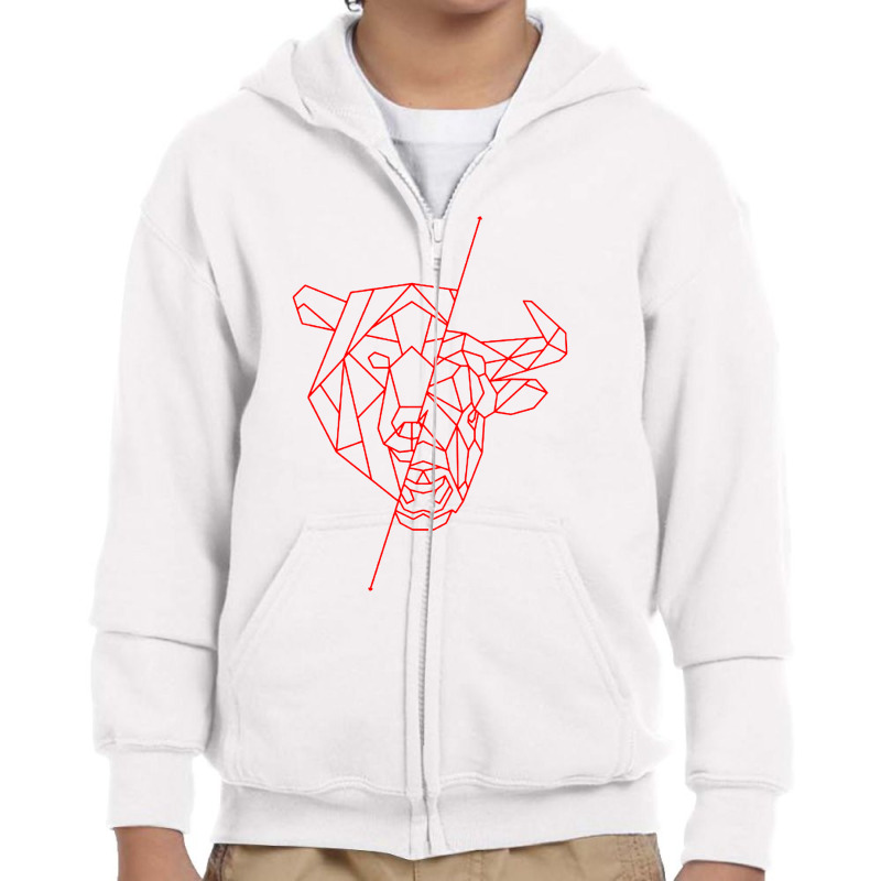 Stock Exchange Bear And Bull Invest Youth Zipper Hoodie by IONIQ | Artistshot