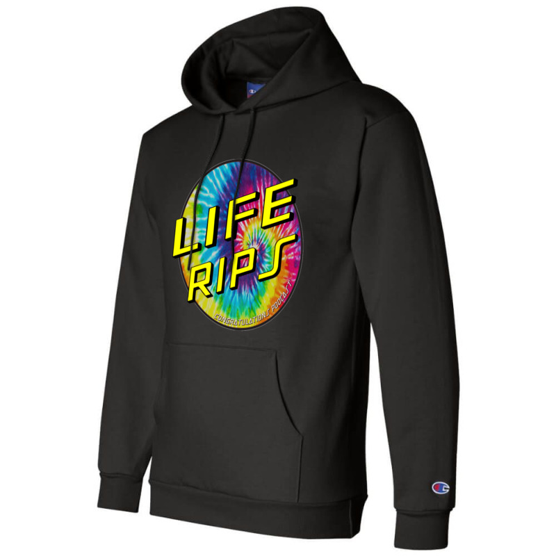 Life Rips Chris D_elia Congratulations Podcast Tie Dye Color Way Champion Hoodie | Artistshot