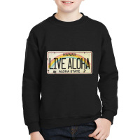 Live Aloha Vintage License Plate Youth Sweatshirt | Artistshot