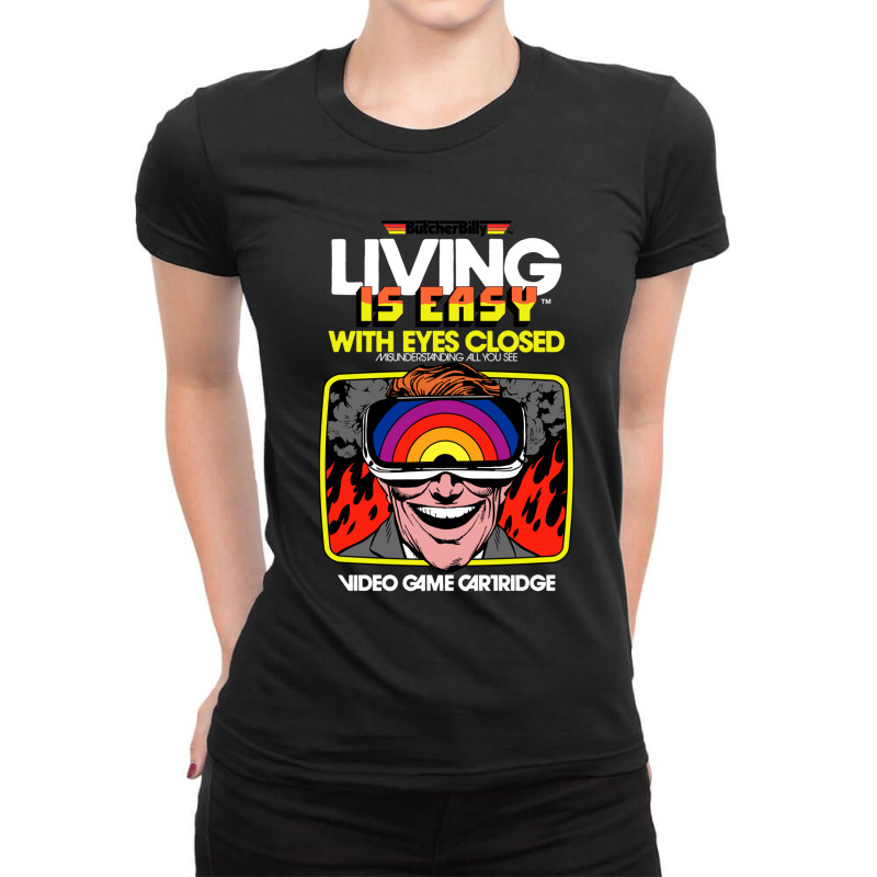 Eyes Closed Ladies Fitted T-shirt | Artistshot