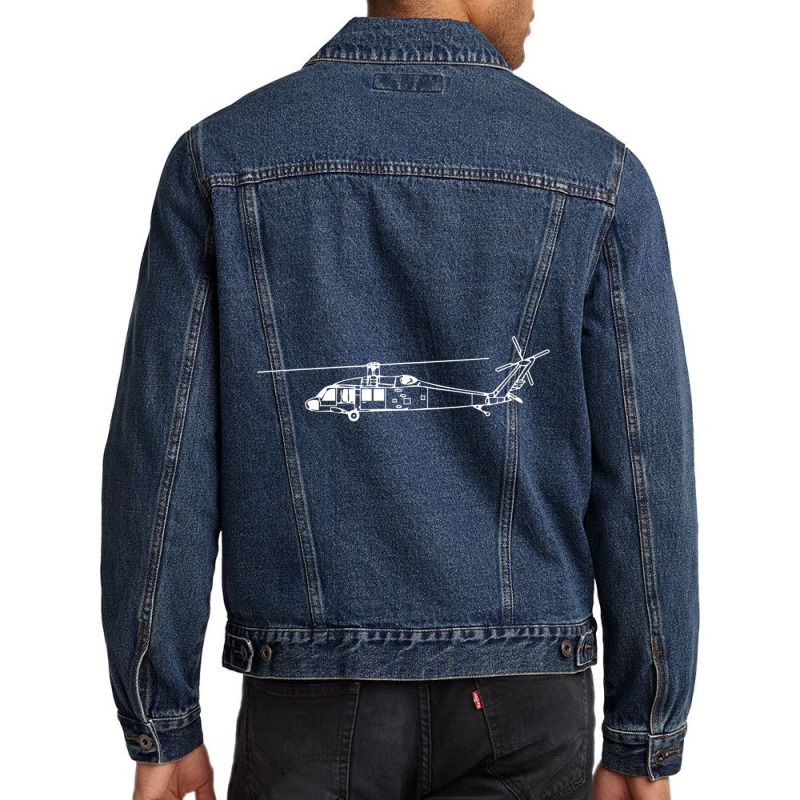 Uh-60 Blackhawk Helicopter Pilot Or Crew Men Denim Jacket | Artistshot