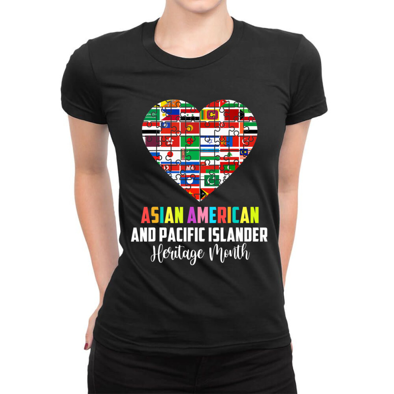 Asian American And Pacific Islander Heritage Month Heart Ladies Fitted T-Shirt by cm-arts | Artistshot