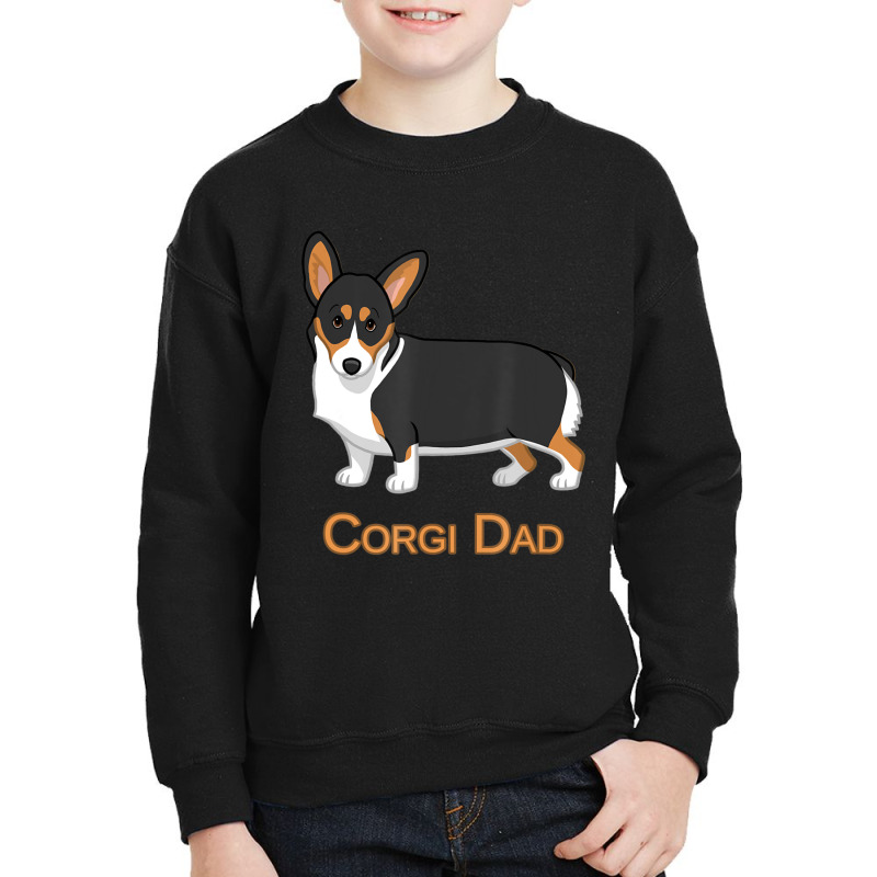 Cute Black Tricolor Pembroke Corgi Dad Dog Lovers Youth Sweatshirt by Konlasa6638 | Artistshot