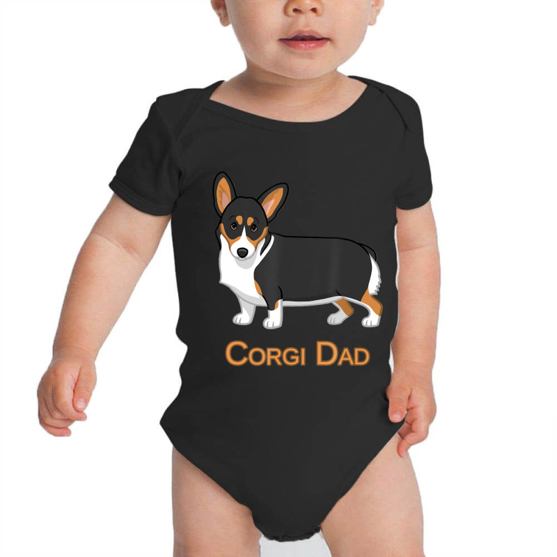 Cute Black Tricolor Pembroke Corgi Dad Dog Lovers Baby Bodysuit by Konlasa6638 | Artistshot