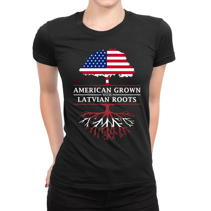 American Grown With Latvian Roots   Latvia Premium T Shirt Ladies Fitted T-Shirt by cm-arts | Artistshot