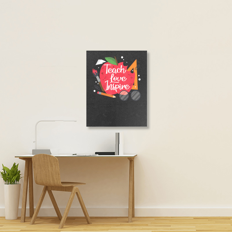 Teach, Love, Inspire Teacher Appreciation From Students Portrait Canvas Print | Artistshot