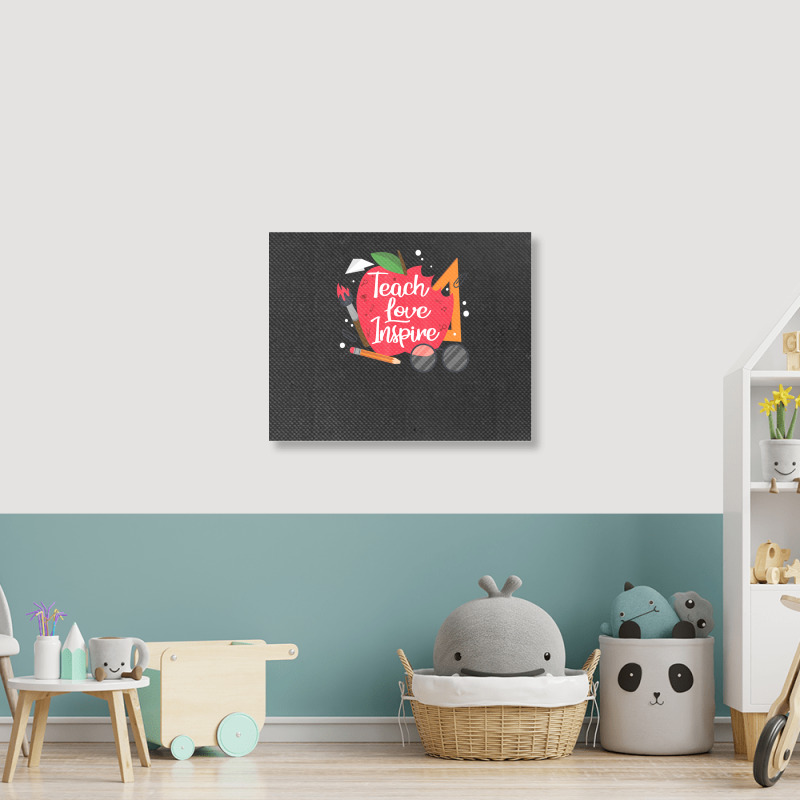 Teach, Love, Inspire Teacher Appreciation From Students Landscape Canvas Print | Artistshot