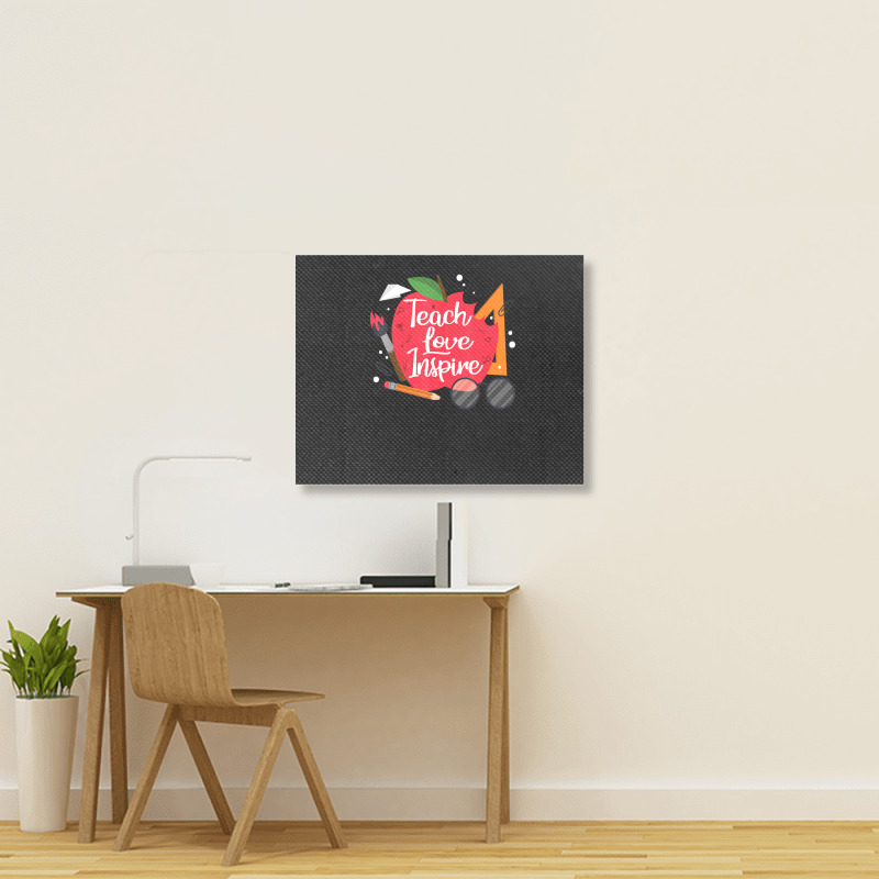 Teach, Love, Inspire Teacher Appreciation From Students Landscape Canvas Print | Artistshot