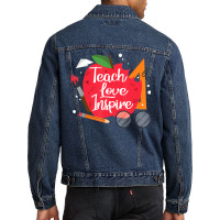 Teach, Love, Inspire Teacher Appreciation From Students Men Denim Jacket | Artistshot