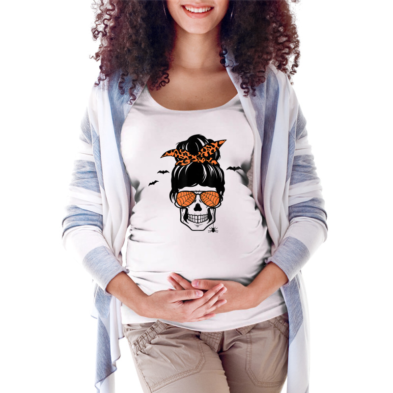 Spooky Halloween Momster Novelty Scary Fall Holiday Item T Shirt Maternity Scoop Neck T-shirt by cm-arts | Artistshot