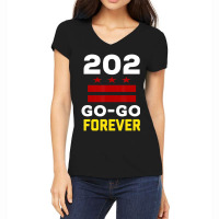 Stylish Washington Dc, 202 Go-go Music Forever Women's V-neck T-shirt | Artistshot