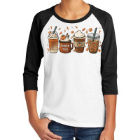 Halloween Coffee Pumpkin Latte Spice Coffee Love Fall Season T Shirt Youth 3/4 Sleeve | Artistshot