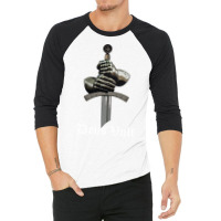 Deus Vult   Catholic Crusader Templar Knight   Sword & Armor Long Slee 3/4 Sleeve Shirt | Artistshot