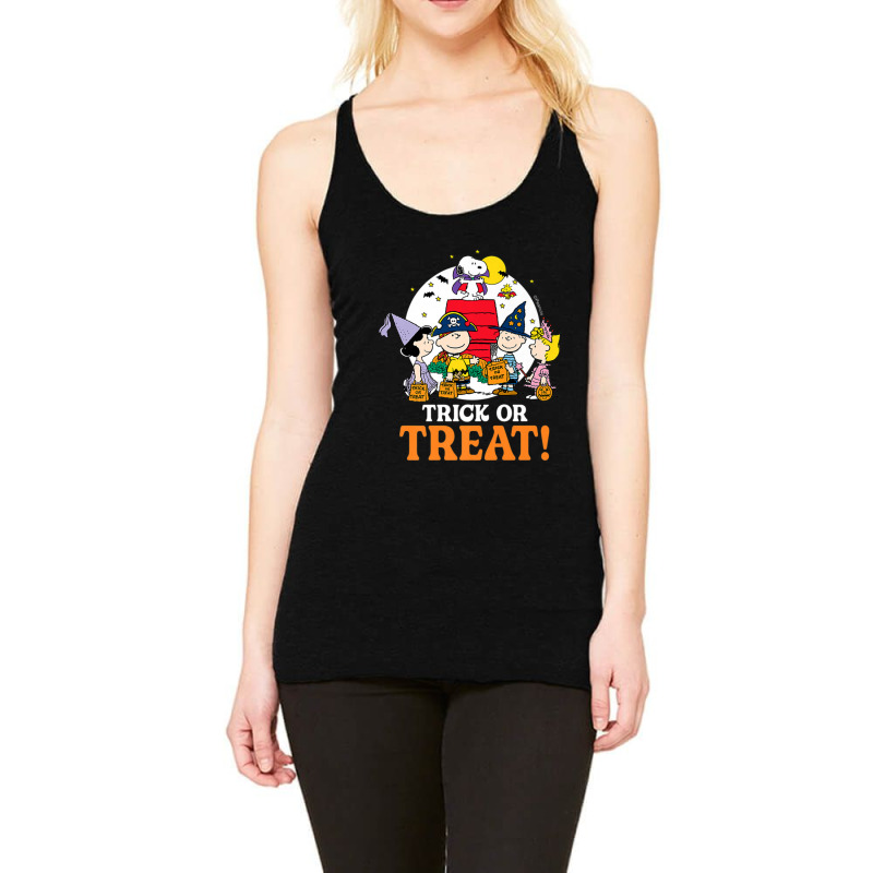 Peanuts Halloween Trick Or Treat Moonlight Racerback Tank | Artistshot