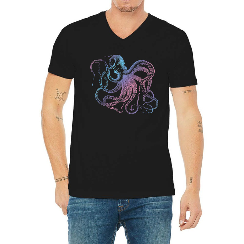 Octopus Cool Vintage Marine Biologist Ocean Sea Life 1 V-neck Tee | Artistshot