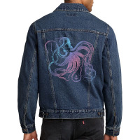 Octopus Cool Vintage Marine Biologist Ocean Sea Life 1 Men Denim Jacket | Artistshot